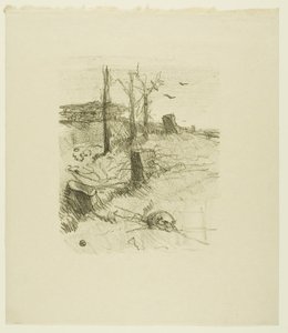En kyrkogård i Galicien, från Au Pied du Sinaï av Henri de Toulouse Lautrec