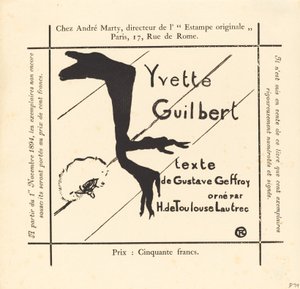 Annons för albumet Yvette Guilbert av Henri de Toulouse Lautrec