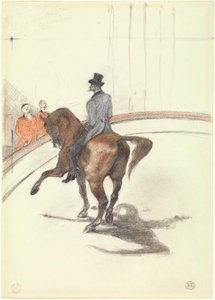 At the Circus: The Spanish Walk, 1899 (grafit, färgad pastell och kol på kraftigt vävt papper) av Henri de Toulouse Lautrec