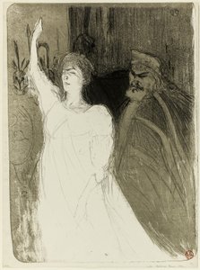 Bartet och Mounet-Sully, i Antigone av Henri de Toulouse Lautrec
