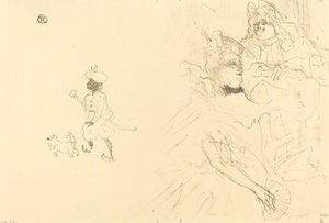 Omslag till "Exemplet på förälskad Ninon de Lenclos" av Henri de Toulouse Lautrec
