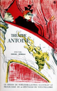 Omslag till programmet för teatern Antoine, regisserad av Simone Berriau, 1956. Illustration av Toulouse Lautrec av Henri de Toulouse Lautrec