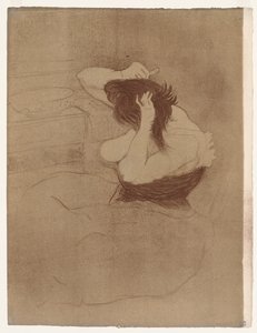 Elles: Kvinna som kammar sitt hår av Henri de Toulouse Lautrec