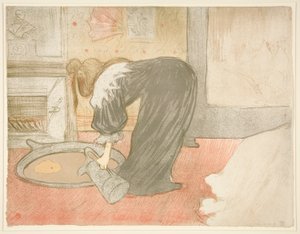 Femme au tub (Kvinna vid badkaret), från serien Elles av Henri de Toulouse Lautrec