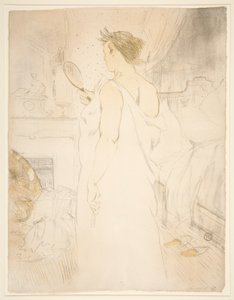 Femme ? glace, la glace ? main (Woman with Hand Mirror), från serien Elles av Henri de Toulouse Lautrec