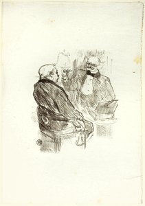 Georges Clemenceau och optomotisten, Mayer, från Au Pied du Sinaï av Henri de Toulouse Lautrec