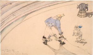 På cirkus - Clownen Footit som djurtämjare av Henri de Toulouse Lautrec