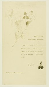 Inbjudan till herr och fru Alexandre Natanson av Henri de Toulouse Lautrec