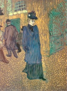 Jane Avril lämnar Moulin Rouge, 1892 (essens ombord) av Henri de Toulouse Lautrec