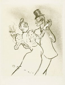 La Goulue och Valentin la Desossee. Affisch av Toulouse-Lautrec. av Henri de Toulouse Lautrec