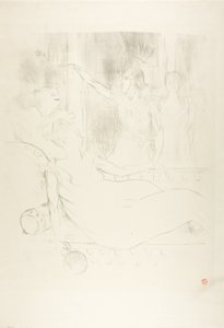 Madame Simon-Girard, Brewer and Guy i La belle Hélène av Henri de Toulouse Lautrec
