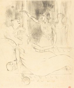 Mme Simon-Girard, Brasseur och Guy i "La belle Helene" av Henri de Toulouse Lautrec
