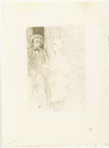 Porträtt av skådespelarna Léonie Yahne i Henri Mayer i toneelstuk Age Difficult Yahne och Mayer i svår ålder av Henri de Toulouse Lautrec