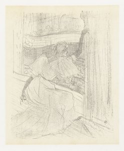 Portret Van -skådespelerskan Yvette Guilbert Buigend Voor Het Publiek Yvette Guilbert hälsar allmänheten Yvette Guilbert: English Series (serietitel) av Henri de Toulouse Lautrec