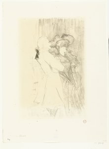 Porträtt av sångerskan Marcelle Lender och sångaren Numa Auguez i operetten La Chanson de Fortunio Lender och Aguez av Henri de Toulouse Lautrec