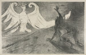 Projekt för Frontispice till: Vid foten av Sinai, 1898. av Henri de Toulouse Lautrec