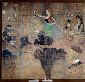 Skylt mot Gouluens hus (Weber Louise dit La Goulue av Henri de Toulouse Lautrec