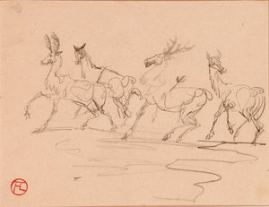 Hjortar och hindar av Henri de Toulouse Lautrec