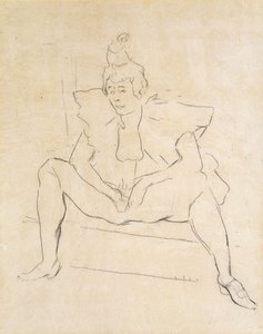 Den sittande clownen; La Clownesse Assise av Henri de Toulouse Lautrec