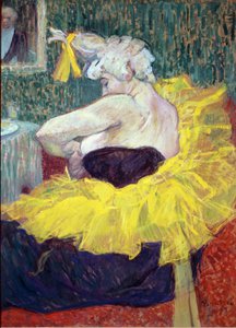 Clownen Cha U Kao, konstnär vid Moulin Rouge - olja på kartong av Henri de Toulouse Lautrec