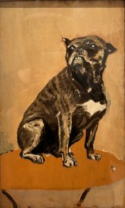 Touc, auf einem Tisch sitzend von Henri de Toulouse-Lautrec