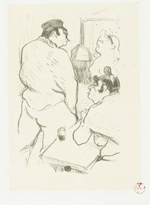 Två kvinnor och man på bordell Grenelles terror av Henri de Toulouse Lautrec
