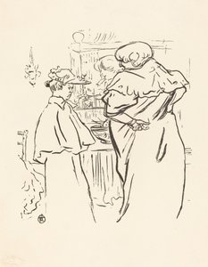 Två kvinnor framför en spegel av Henri de Toulouse Lautrec