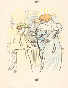 Två kvinnor framför en spegel av Henri de Toulouse Lautrec