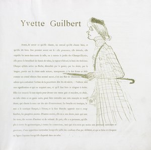 Yvette Guilbert-Französische Serie: Nr. 1, 1894 von Henri de Toulouse Lautrec
