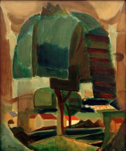 Paysage (liggande) av Henri Victor Gabriel Le Fauconnier