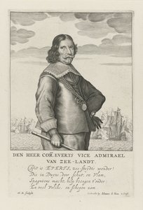 Porträtt av Cornelis Evertsen av Henrick Rochuszn van Dagen