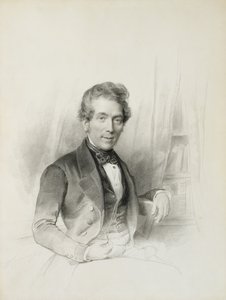Porträtt av Louis Johannes Herckenrath, konsul i Texas, 1843 (krita, estompe, blyerts och akvarell)