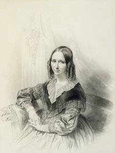 Porträtt av Suzanne Herckenrath, 1843 (krita, estompe, blyerts och akvarell)