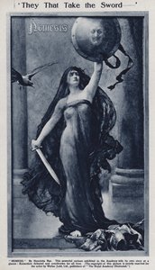 Nemesis, tecknad film om Kaiser Wilhelm II:s och Tysklands nederlag i första världskriget utställd i Royal Academy (litho) av Henrietta (after) Rae