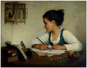 En tjej som skriver; Pet Goldfinch