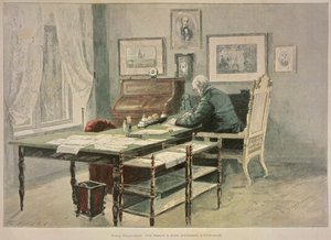Prins Bismarck i hans arbetsrum i Friedrichsruh, c.1890 av Henriette Deppermann