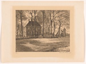 Hus på landet bland träden av Henriëtte de Vries (signed by artist)