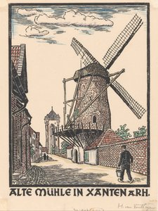 Väderkvarn i Xanten av Henriëtte van Hove (signed by artist)