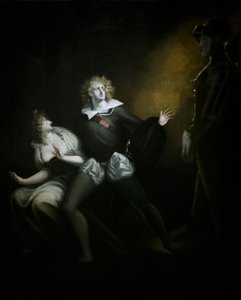 Gertrud, Hamlet och Faderns spöke av Henry (1741 1825) (after) Fuseli