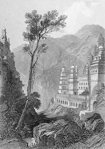 Jain Temples, Muktagerri, graverad av Finden, från 