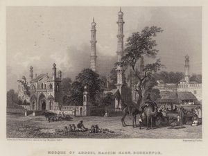 Abdul Rahim Khans moské, Burhanpur (färg litho)