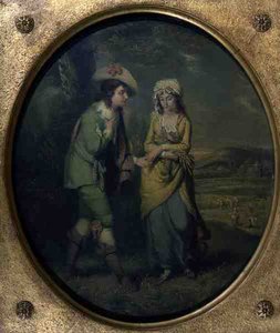 The Courtship (olja på duk) av Henry (attr) Walton