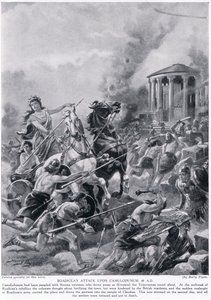 Boadiceas attack mot Camulodunum år 60 e.Kr., från 