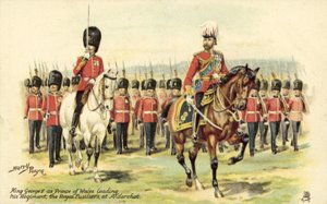 Kung George V som prins av Wales leder sitt regemente, Royal Fusiliers, vid Aldershot av Henry A. Payne