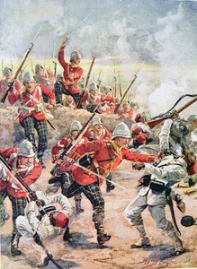 Storming the Trenches, illustration från "Glorious Battles of English History" av major C.H. Wylly, 1920-talet