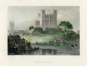 Rochester Castle, Kent, mitten av 1800-talet.