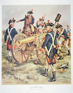 American Continental Army: Artillery Uniforms of 1777-83 (akvarell på papper)