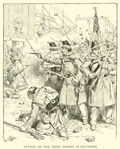 Attack mot fackliga trupper i Baltimore (litho) av Henry Alexander (after) Ogden