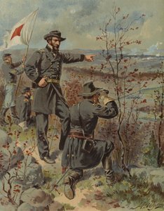 General Sherman vid Kenesaw Mountain, Georgia, amerikanska inbördeskriget, 4 oktober 1864 (chromolitho) av Henry Alexander (after) Ogden