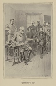 Lees överlämnande till Grant, Appomattox, Virginia, 9 april 1865 (litho) av Henry Alexander (after) Ogden